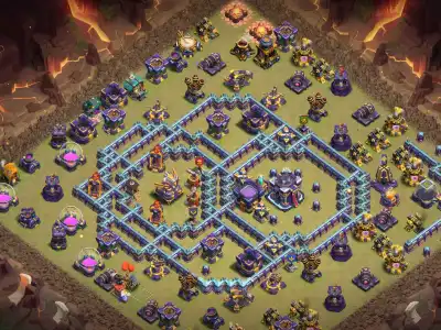 Layout TH15 War Base Anti 2 Star Ring Layout with Copy Link