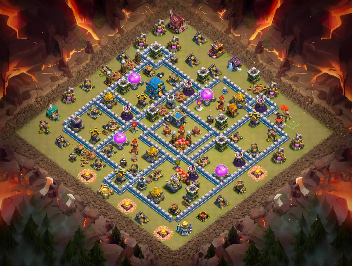 TH12 War Base Anti 3 Star Layout for Clash of Clans