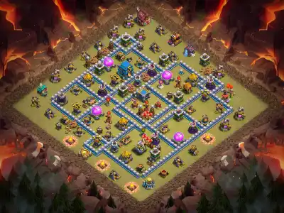 Layout TH12 War Base Anti 3 Star Layout for Clash of Clans