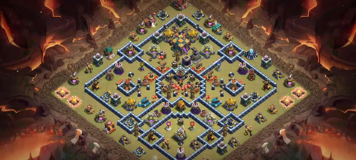 TH14 War Base Copy Link Anti 2 Star Ring Layout