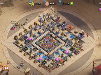 Layout TH18 War Base with Central Core and Anti Air Pathing