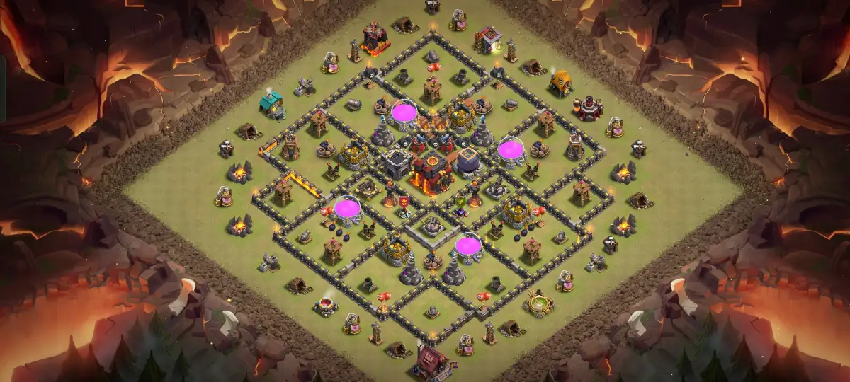 TH10 War Base Anti 3 Star Hybrid Layout with Copy Link