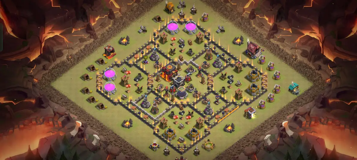 TH10 War Base Anti 2 Star Layout for Clash of Clans