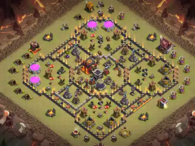 Layout TH10 War Base Anti 2 Star Layout for Clash of Clans