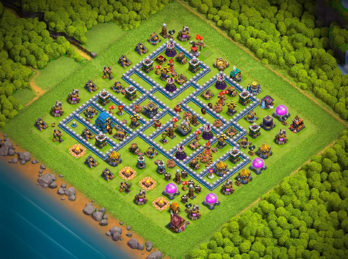 TH12 Farming Hybrid Base Link for Clash of Clans Loot Defense