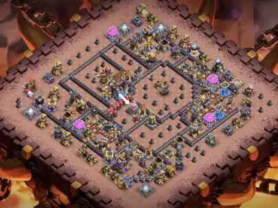 Layout TH18 War Base Anti 3 Star for Clash of Clans War Badr