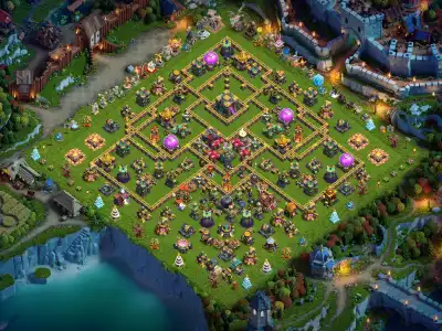 Layout TH14 War Base with Offset Core and Anti 2 Star Setup