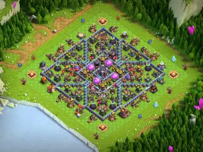 Layout TH15 Farming Base with Protected Central Storages