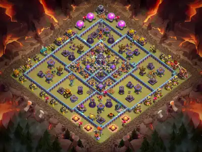 Layout TH15 War Base Anti 3 Star Layout with Copy Link