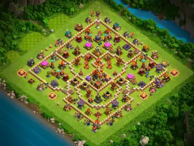 Layout TH16 Anti 2 Star War Base Layout for Clash of Clans