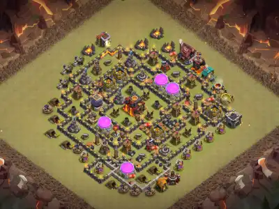 Layout TH10 War Base Anti Air Layout for Legend League Push