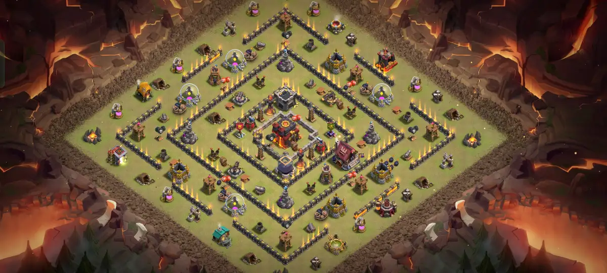 TH10 Farming Base Copy Link | Safe Dark Elixir Ring Layout
