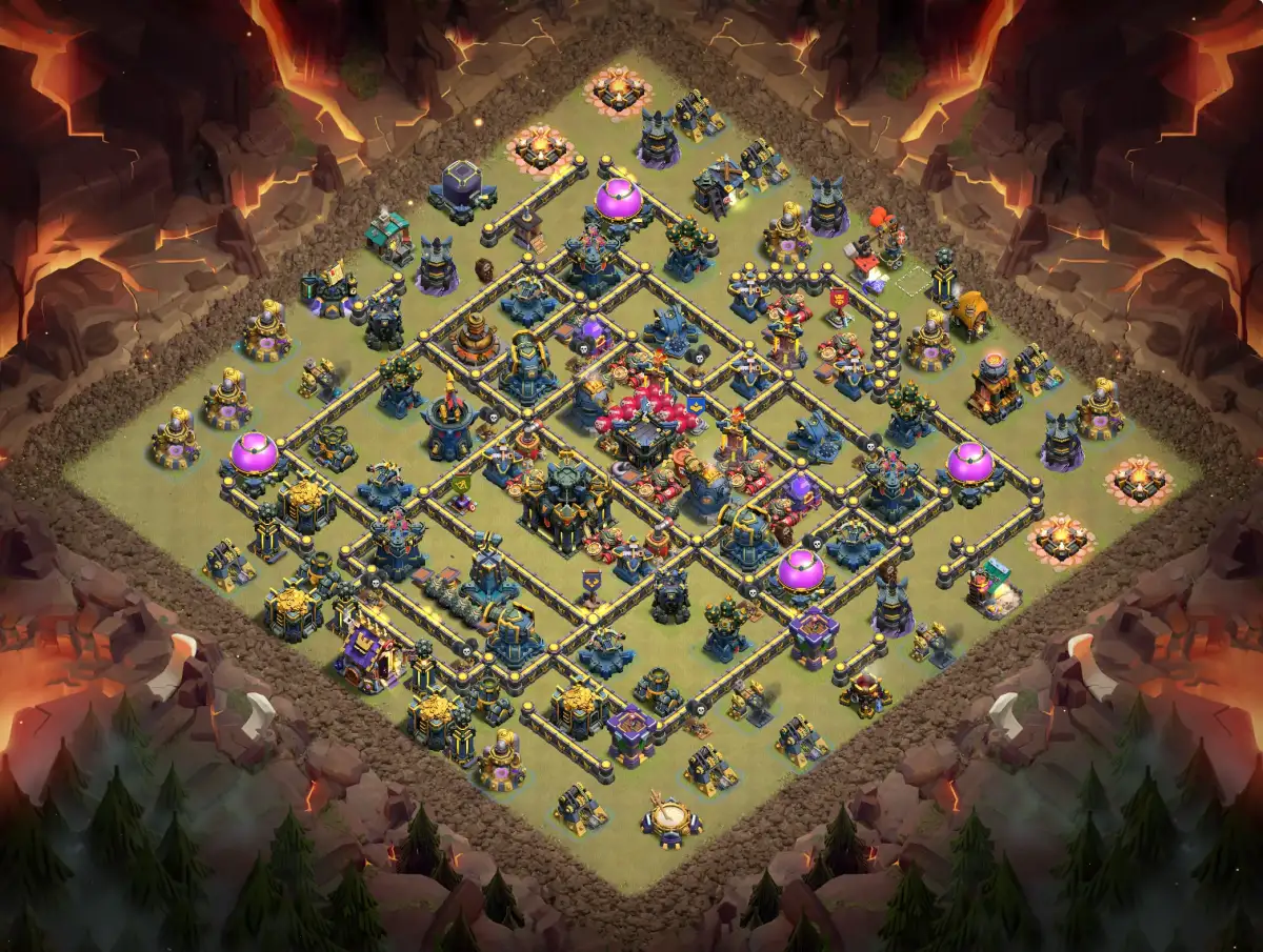 TH17 War Base Anti 3 Star Ring Layout with Copy Link