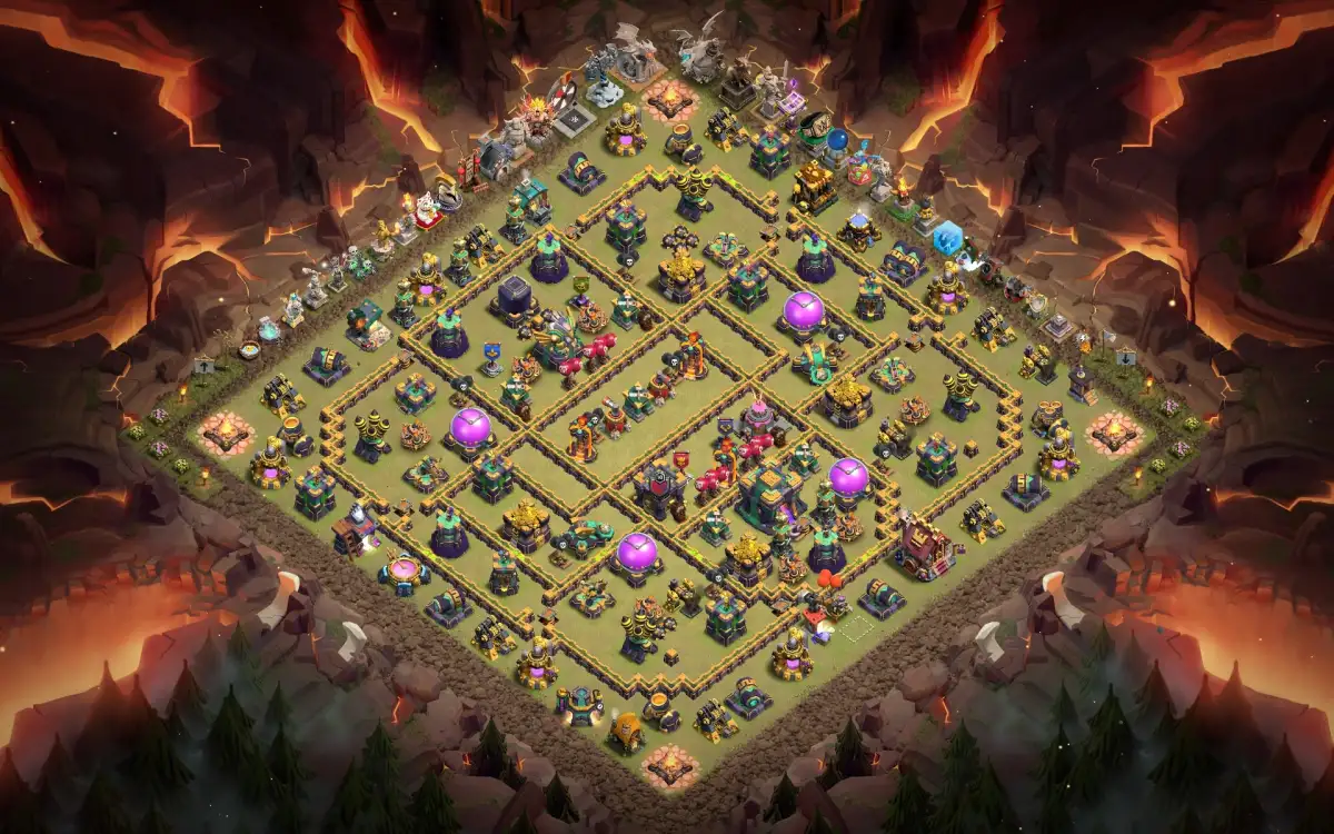 TH14 War Base with Offset Town Hall and Anti 3 Star Core