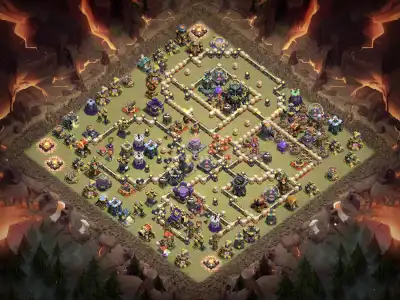 Layout TH17 War Base with Offset Town Hall Core
