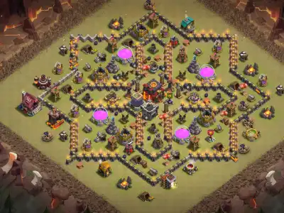 Layout TH10 War Base Anti Air Layout for Legend League Push