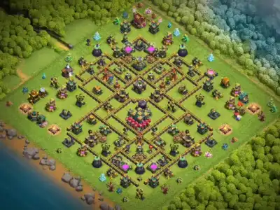Layout Global TH14 Hybrid Base Layout with Core Defense 2026