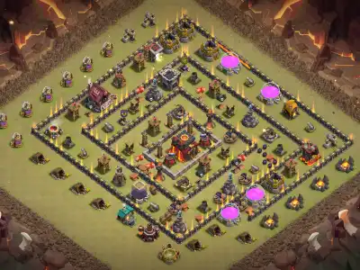 Layout TH10 War Base Anti 2 Star Layout for Clash of Clans