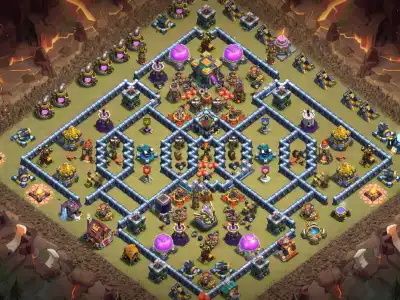 Layout TH14 War Badr Base for CoC Anti 3 Star Copy Link