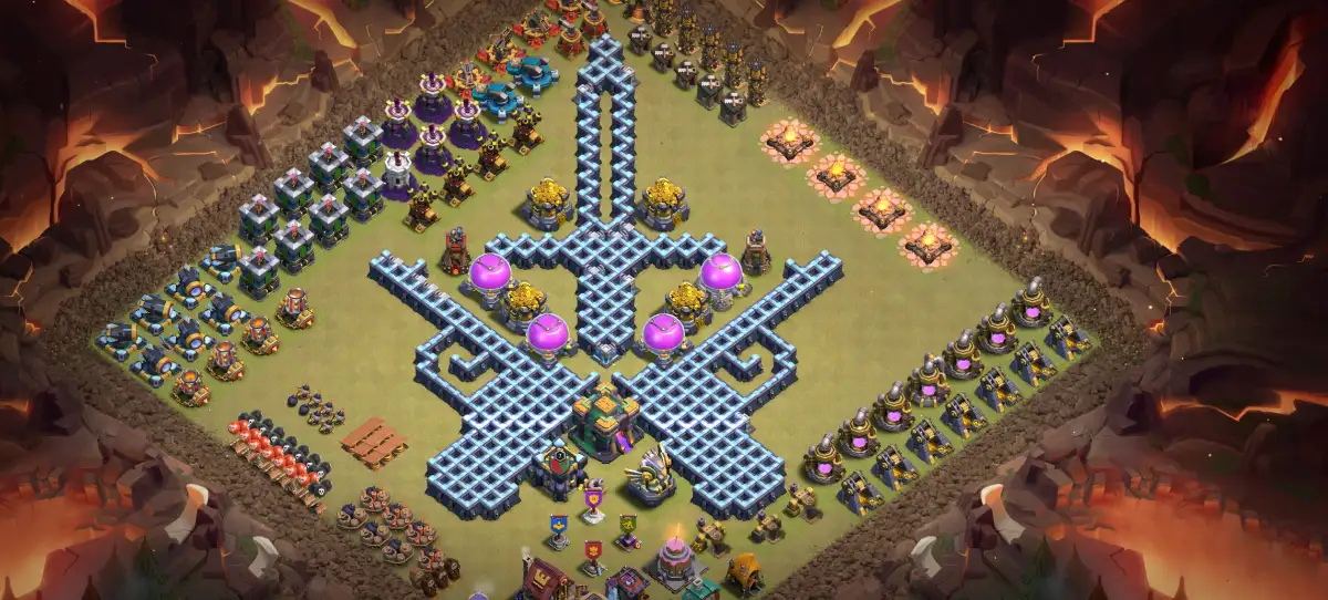 TH14 Troll Base for COC – Funny Sword Art Layout