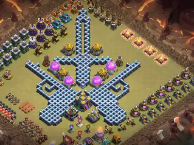 Layout TH14 Troll Base for COC – Funny Sword Art Layout