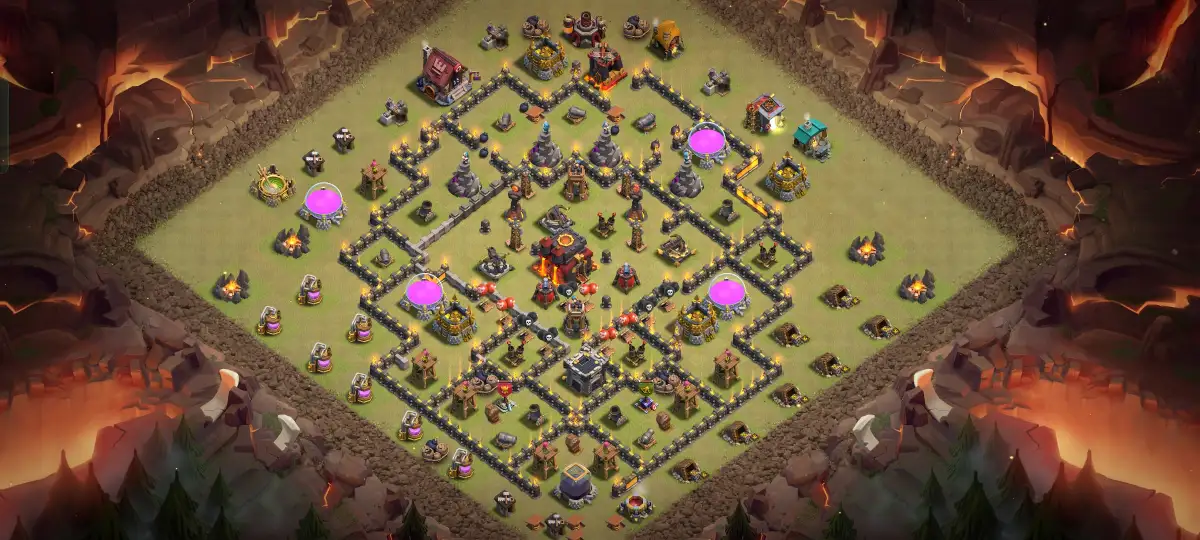 TH10 War Base Anti 2 Star Layout for Clash of Clans