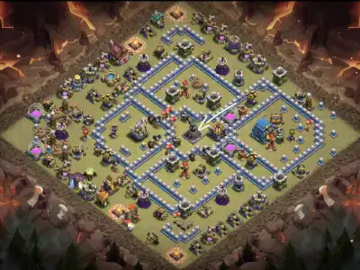Layout TH12 War Base for Clash of Clans | Anti 3 Star war badr