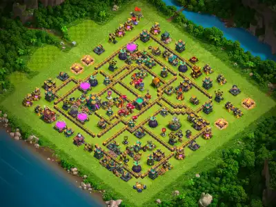 Layout TH14 Legend League Base Link That Spreads Heroes and Core Value