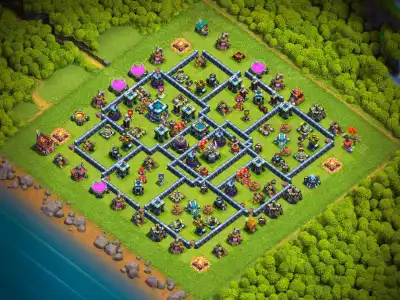 Layout TH13 War Badr Anti 2 Star Legend Base for COC
