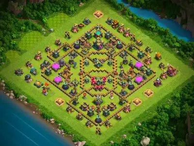 Layout TH14 Farming Base Anti 3 Star Layout for Clash of Clans