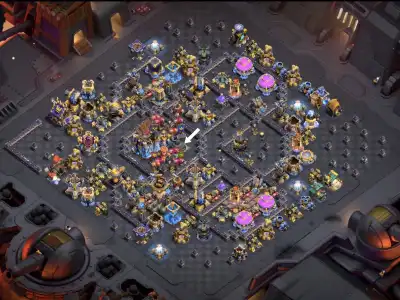 Layout TH18 War Badr Anti 3 Star Base for COC Copy Link