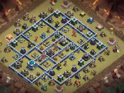 Layout TH13 Clash of Clans Defense Base, Offset Town Hall
