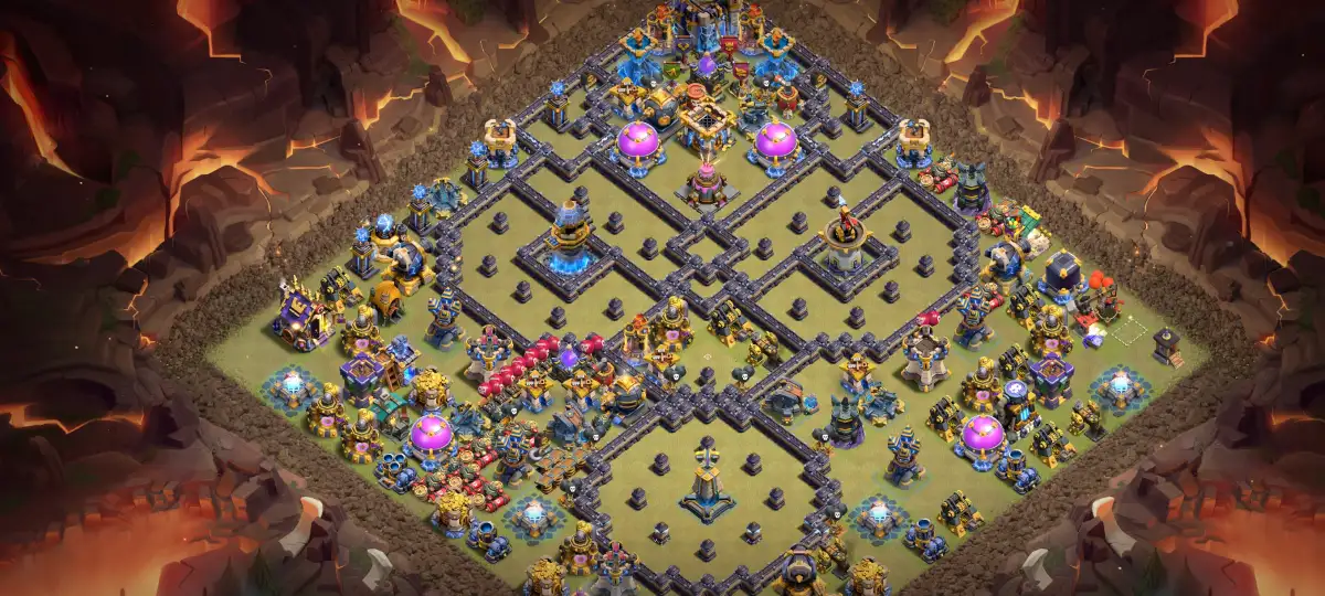 TH18 War Base with Split Core and Anti 3 Star Pathing