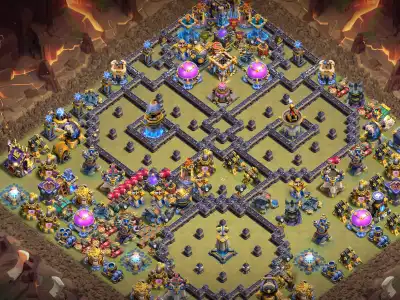 Layout TH18 War Base with Split Core and Anti 3 Star Pathing