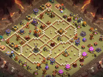 Layout TH16 War Base Copy Link for Clash of Clans Anti 2 Star