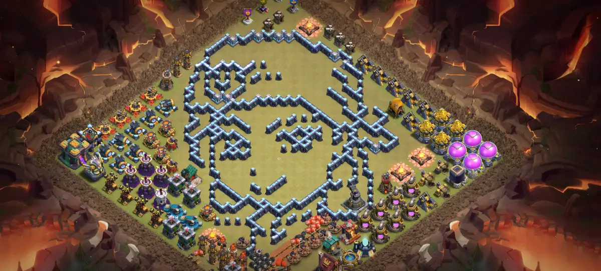 TH14 Troll Funny Base for CoC Skull Art | Copy Link