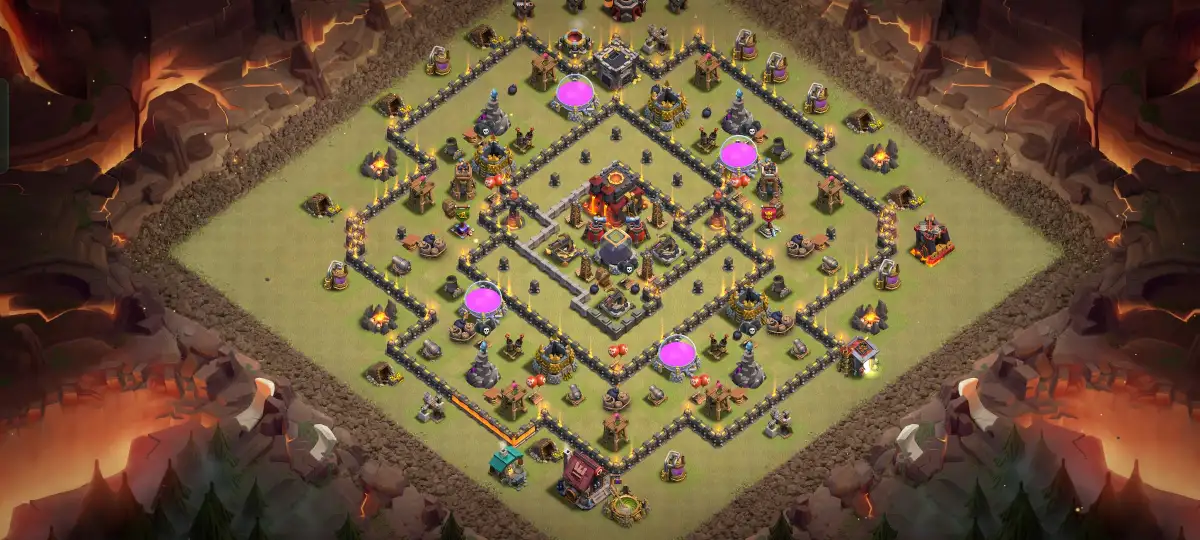 TH10 War Base Anti Air / Dragon Layout with Copy Link