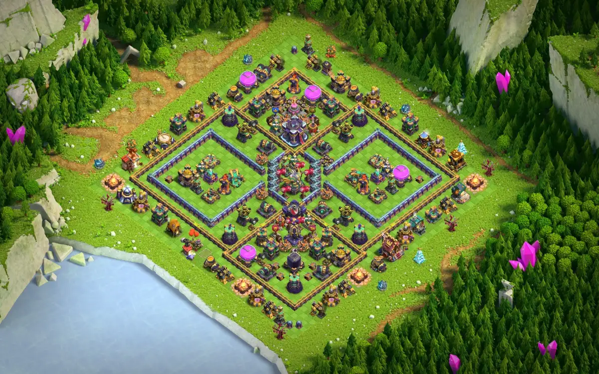 TH15 War Base with Central Core and Split Compartments