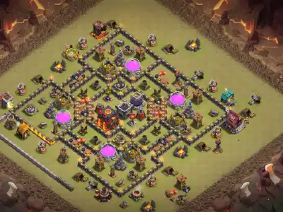 Layout TH10 Anti 3 Star Hybrid Base for Clash of Clans War