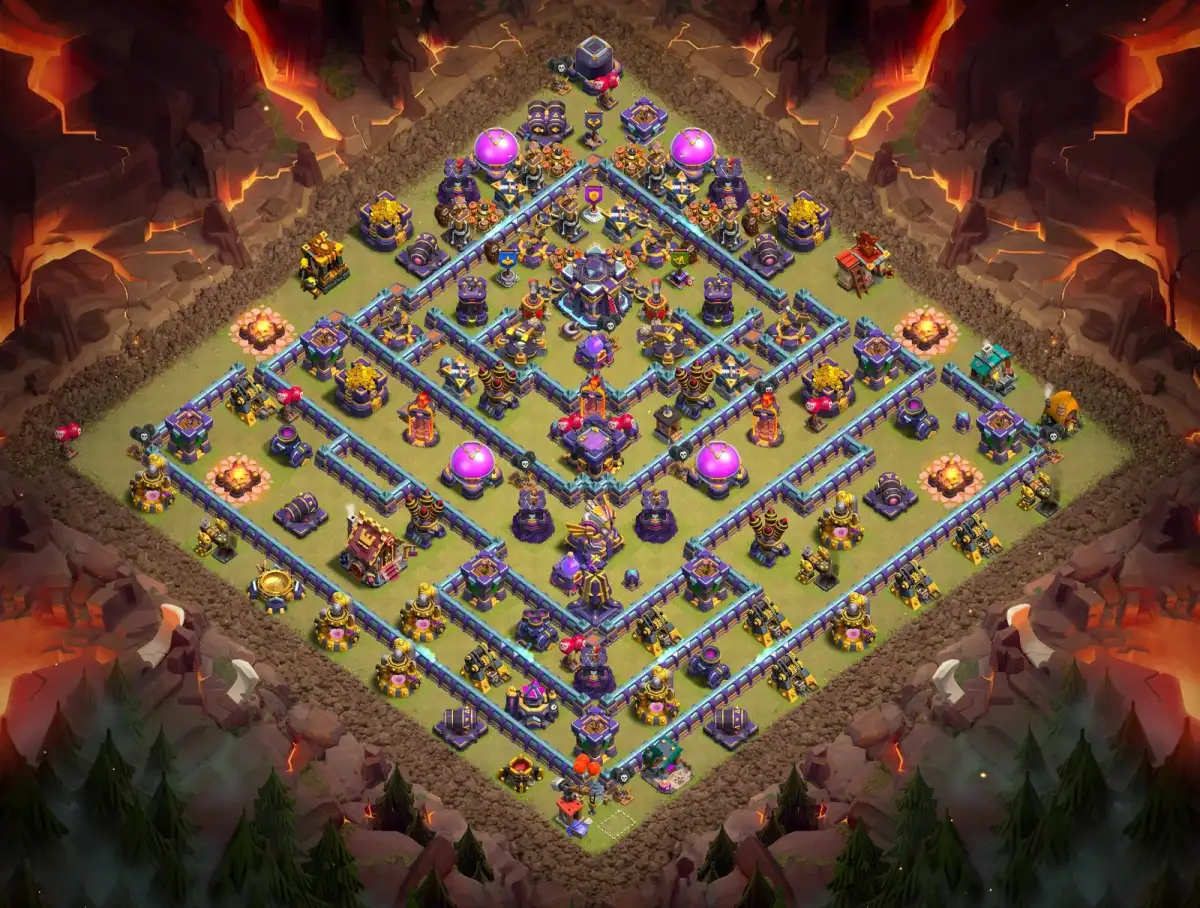 TH15 War Base Anti 2 Star Ring Layout with Copy Link