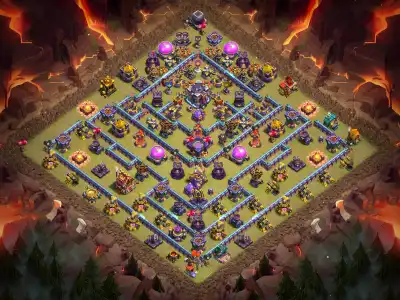 Layout TH15 War Base Anti 2 Star Ring Layout with Copy Link