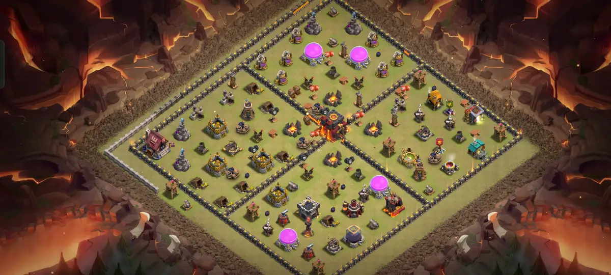 TH10 War Base Anti 2 Star Layout | Anti Air Copy Link