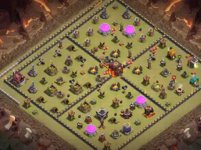 Layout TH10 War Base Anti 2 Star Layout | Anti Air Copy Link