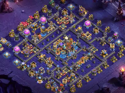Layout TH18 Legend League Base with Centralized Anti 3 Star Core