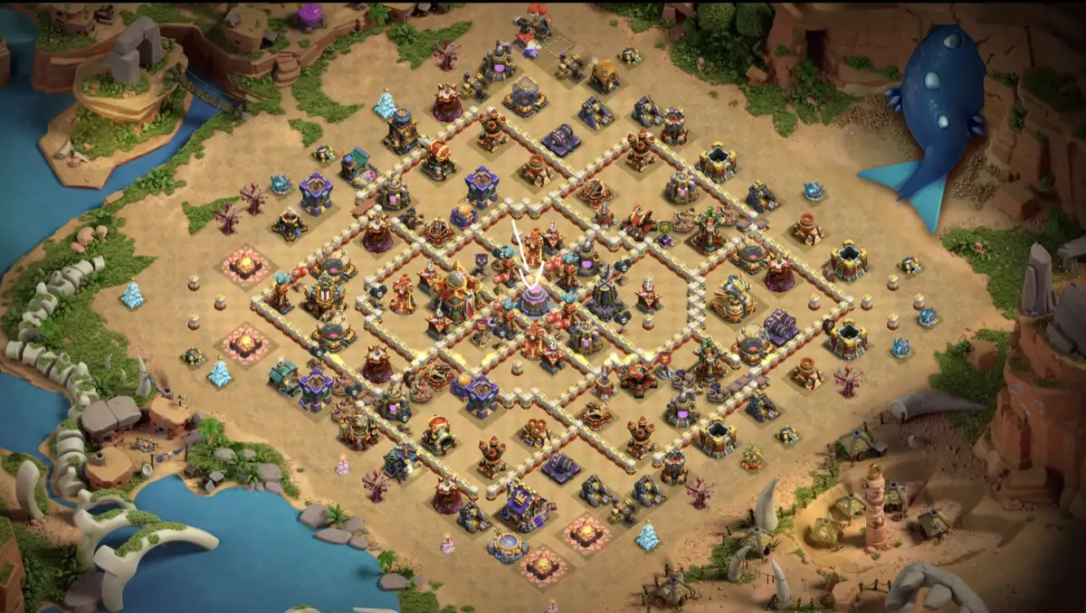 TH16 War Base Anti 3 Star Ring for Clash of Clans