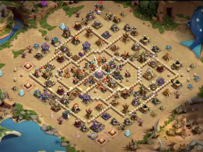 Layout TH16 War Base Anti 3 Star Ring for Clash of Clans