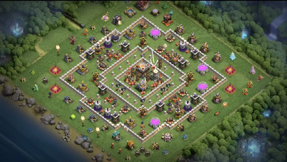 TH11 War Badr Anti 3 Star Base for CoC Copy Link