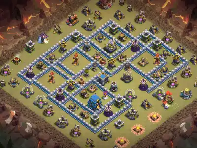 Layout TH12 Anti Electro Dragon War Base for Clash of Clans