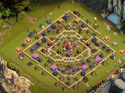 Layout TH16 Anti 2 Star Legend Base for Clash of Clans Air Spam