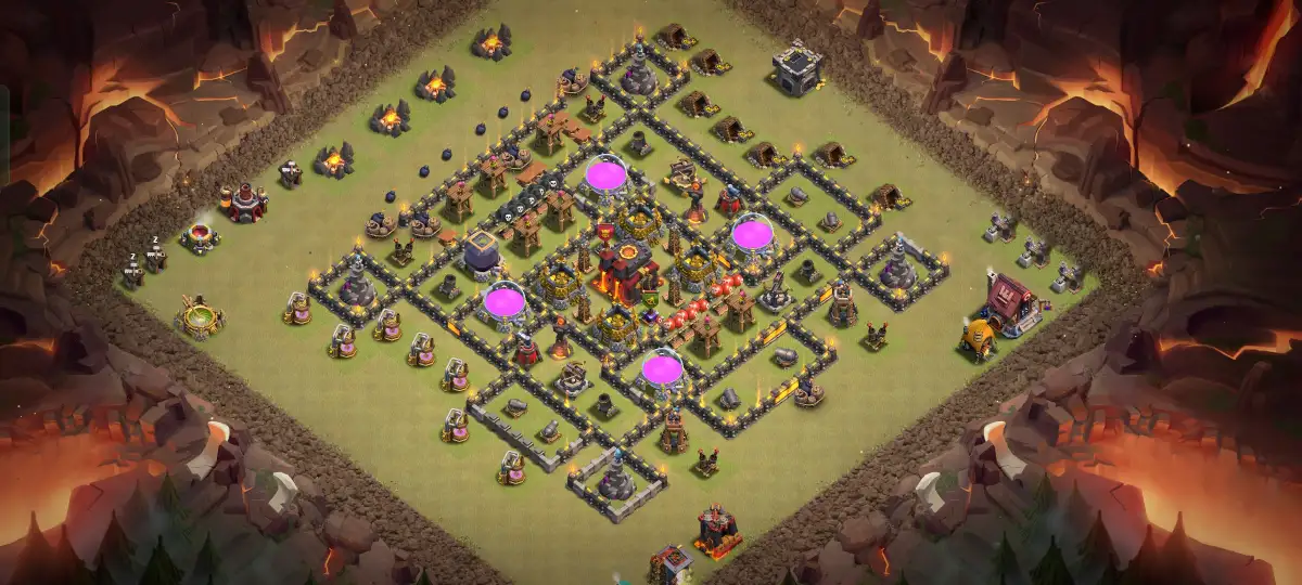TH10 War Base Anti 2 Star Anti Dragon Layout Copy Link